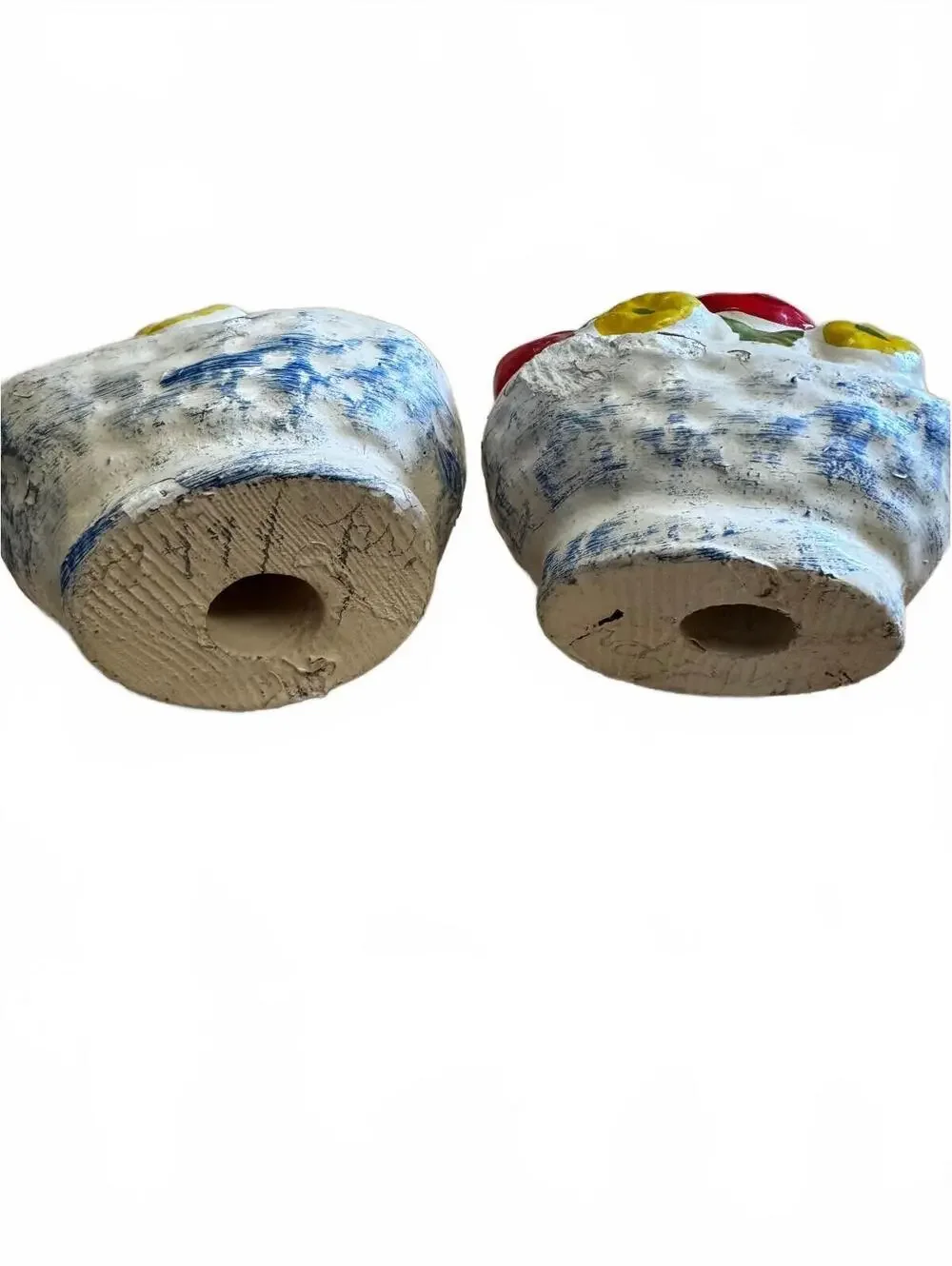Vintage Chalkware Fruit Basket Salt and Pepper Shakers Set